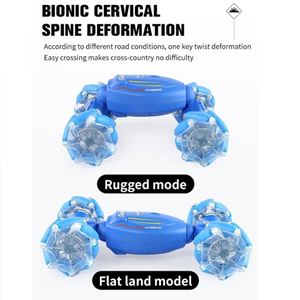  ماشین کنترلی شارژی دو حالته آبی RC Car Remote Control Double-Sided 2.4G -اسباب بازی